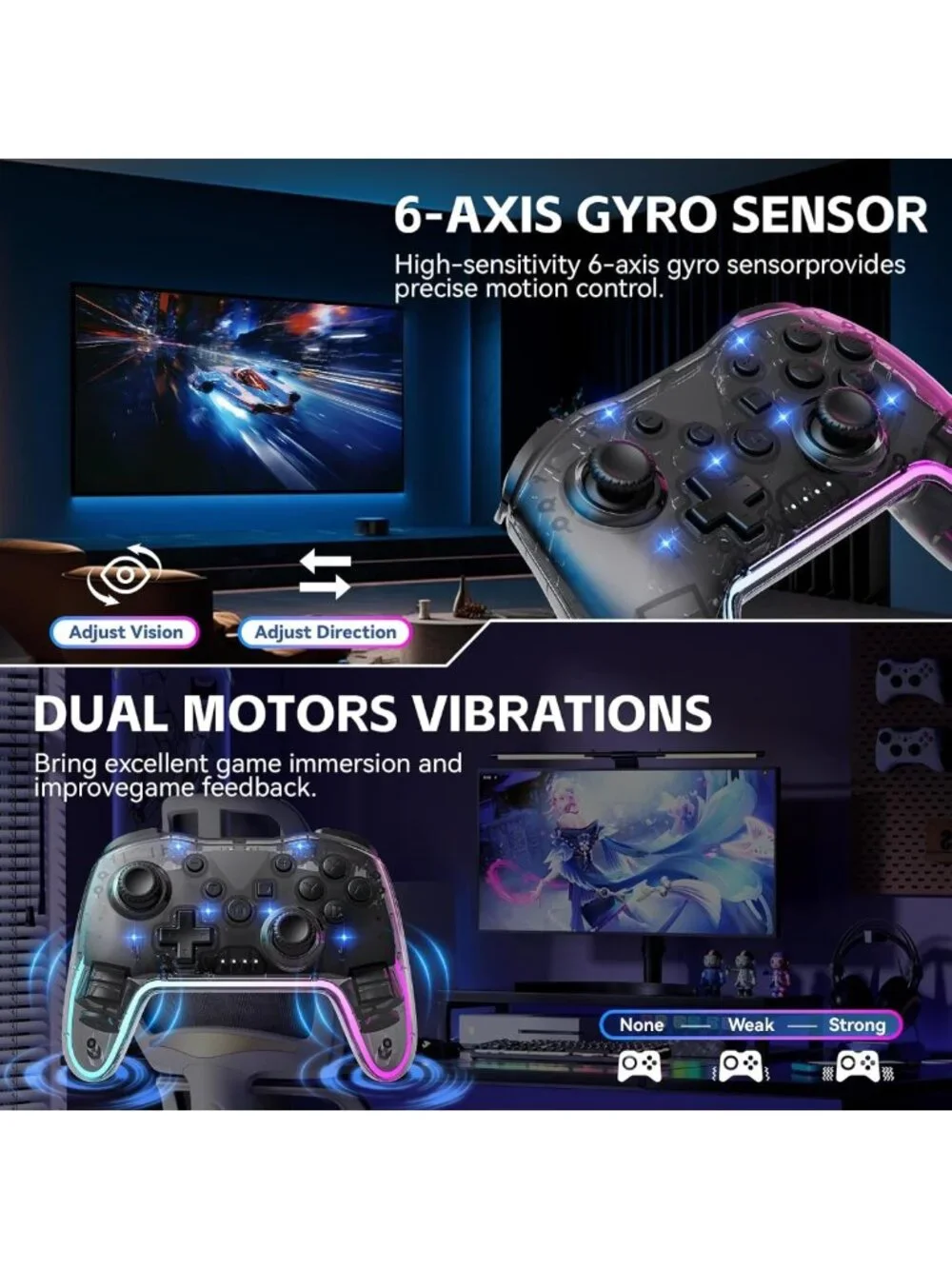 Ergonomic Wireless Game Controller for Switch, PC, iOS & Android - Ultimate
